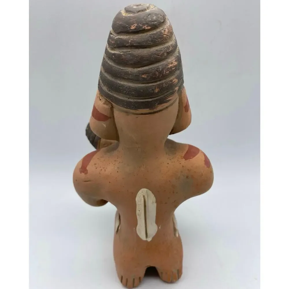 Vtg Pottery Nursing Mother Baby Statue Terracotta Mexico, Dos Manos‎
